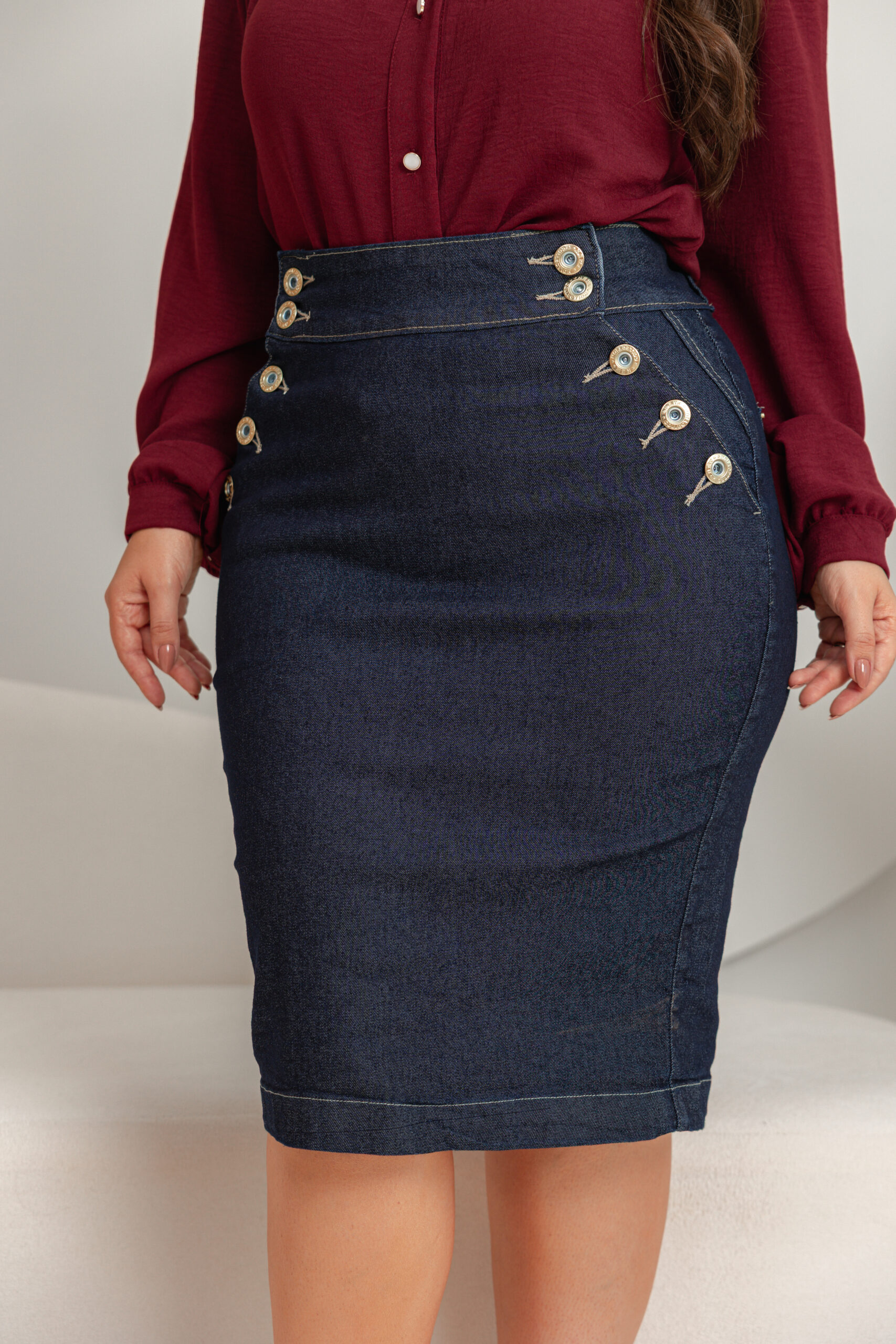 Saia Jeans 10 Botões Tradicional - Imagem 2