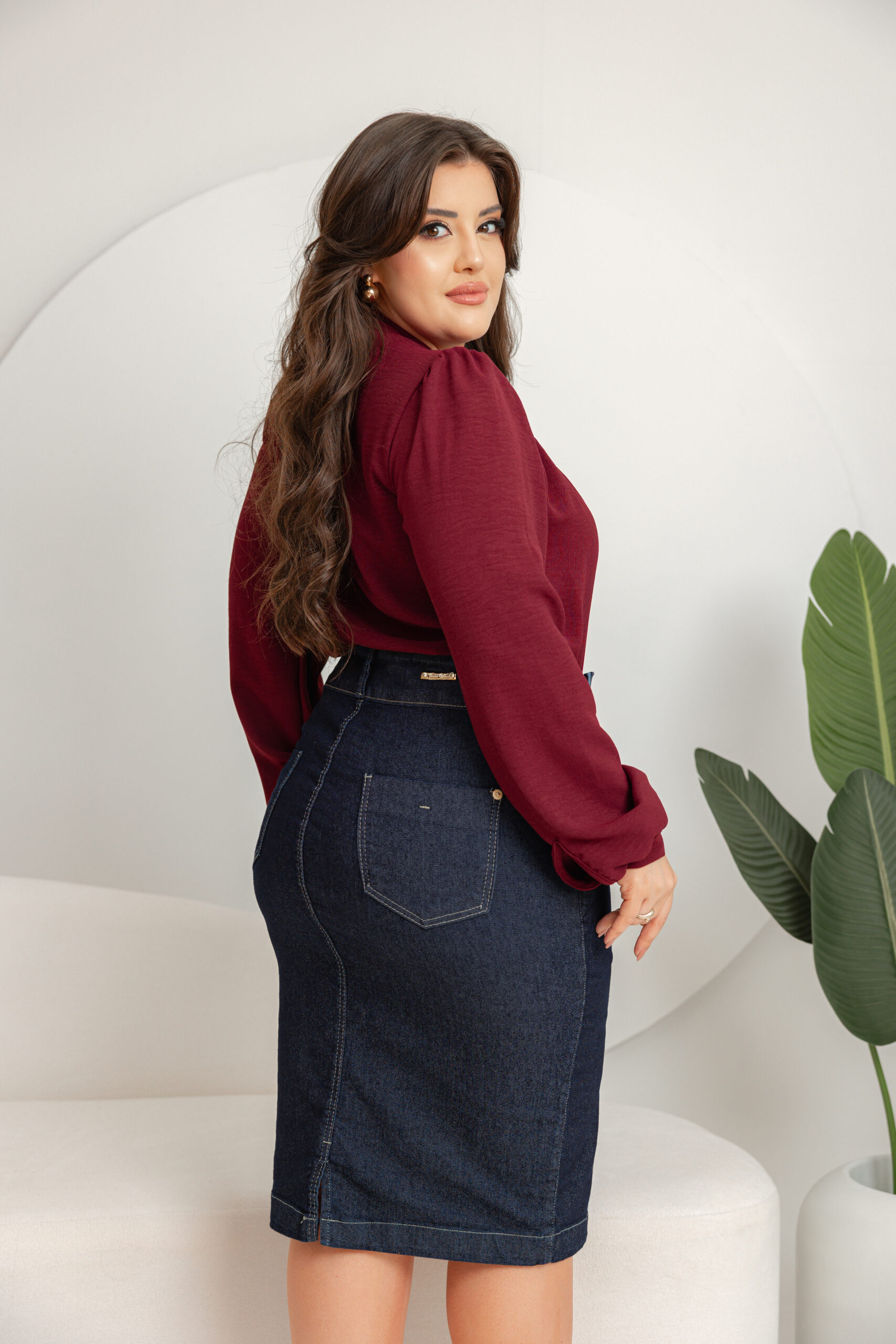 Saia Jeans 10 Botões Tradicional - Imagem 3