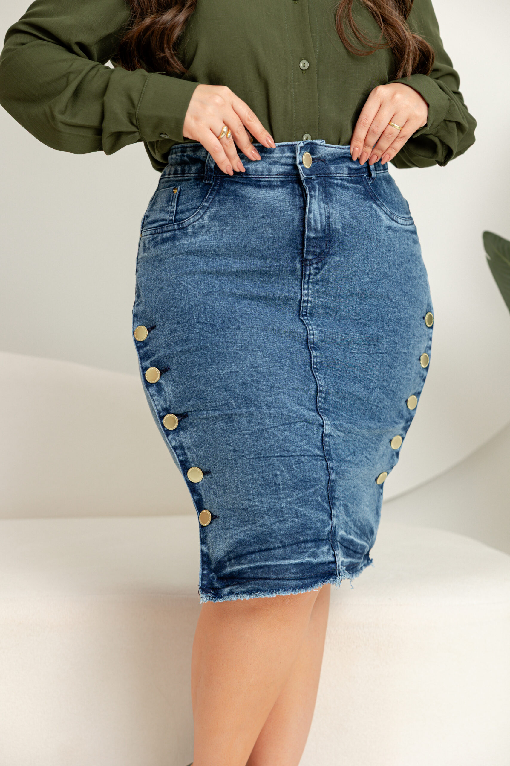 Saia 5 Botões Marmorizada - Imagem 2